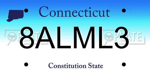 8ALML3 Connecticut License Plate