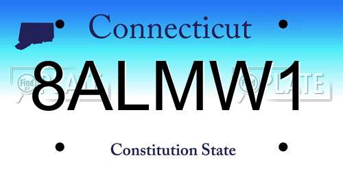 8ALMW1 Connecticut License Plate