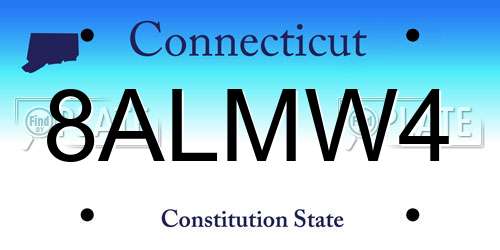 8ALMW4 Connecticut License Plate