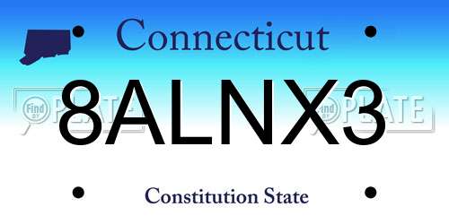 8ALNX3 Connecticut License Plate