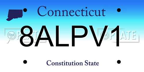 8ALPV1 Connecticut License Plate