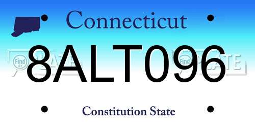 8ALT096 Connecticut License Plate