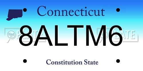 8ALTM6 Connecticut License Plate