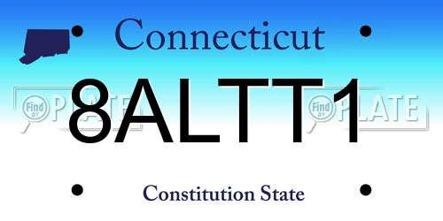 8ALTT1 Connecticut License Plate