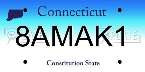 8AMAK1 Connecticut License Plate