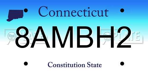 8AMBH2 Connecticut License Plate