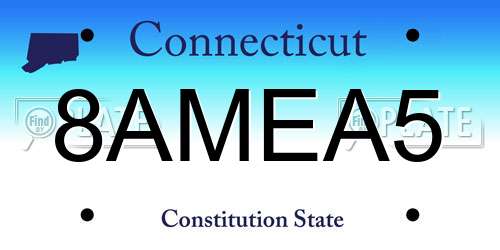 8AMEA5 Connecticut License Plate