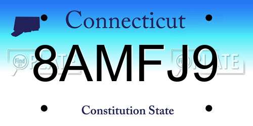 8AMFJ9 Connecticut License Plate