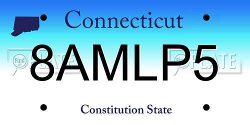 8AMLP5 Connecticut License Plate