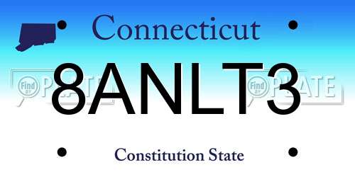 8ANLT3 Connecticut License Plate