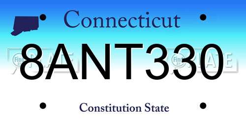 8ANT330 Connecticut License Plate