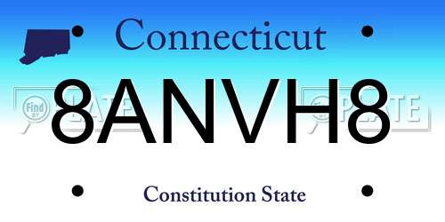 8ANVH8 Connecticut License Plate