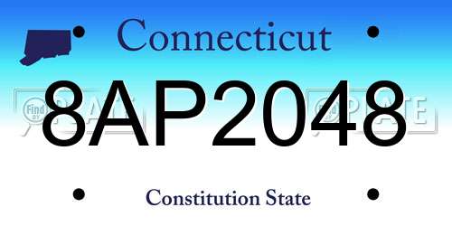 8AP2048 Connecticut License Plate