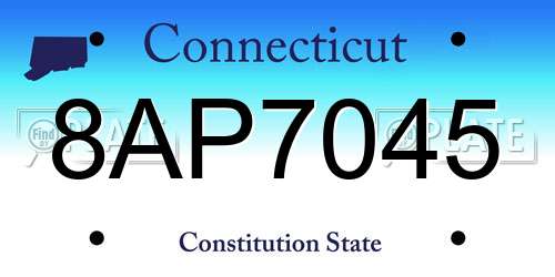 8AP7045 Connecticut License Plate