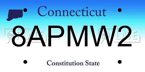 8APMW2 Connecticut License Plate