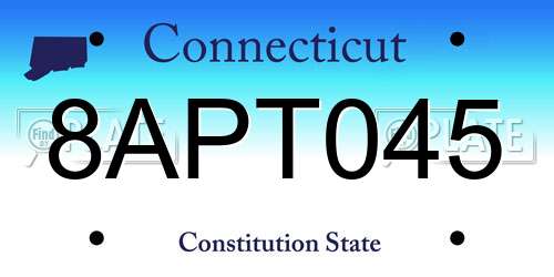 8APT045 Connecticut License Plate