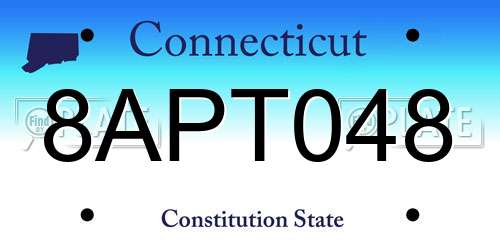 8APT048 Connecticut License Plate
