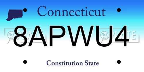 8APWU4 Connecticut License Plate