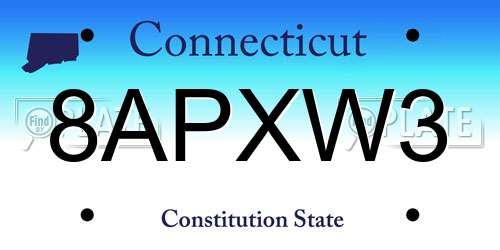 8APXW3 Connecticut License Plate