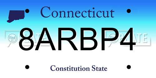 8ARBP4 Connecticut License Plate