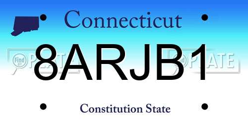 8ARJB1 Connecticut License Plate