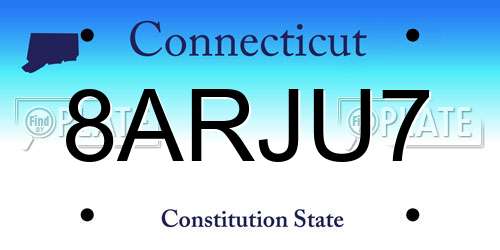 8ARJU7 Connecticut License Plate