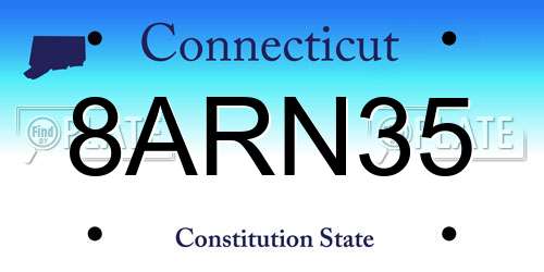 8ARN35 Connecticut License Plate