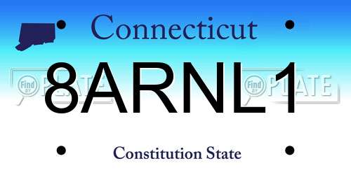 8ARNL1 Connecticut License Plate