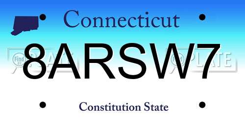 8ARSW7 Connecticut License Plate