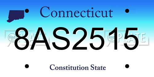 8AS2515 Connecticut License Plate