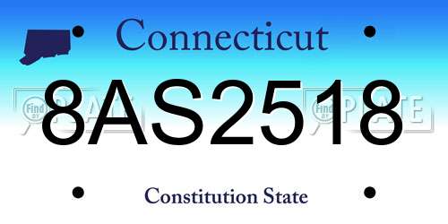 8AS2518 Connecticut License Plate
