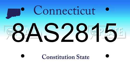 8AS2815 Connecticut License Plate