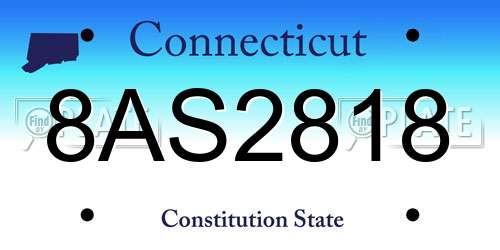 8AS2818 Connecticut License Plate