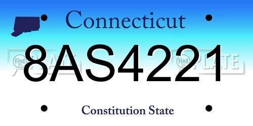 8AS4221 Connecticut License Plate