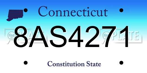 8AS4271 Connecticut License Plate