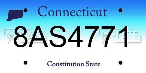 8AS4771 Connecticut License Plate