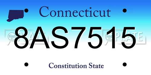 8AS7515 Connecticut License Plate
