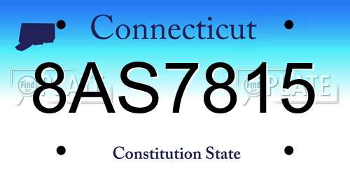 8AS7815 Connecticut License Plate