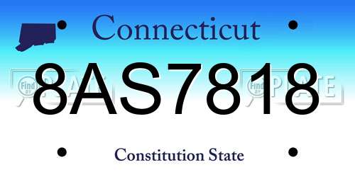 8AS7818 Connecticut License Plate