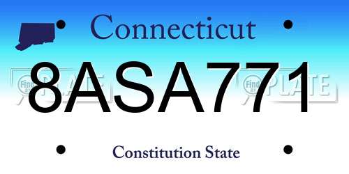 8ASA771 Connecticut License Plate