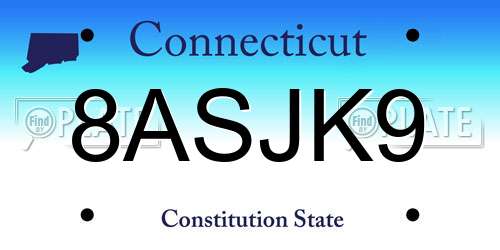 8ASJK9 Connecticut License Plate