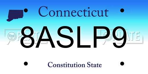 8ASLP9 Connecticut License Plate