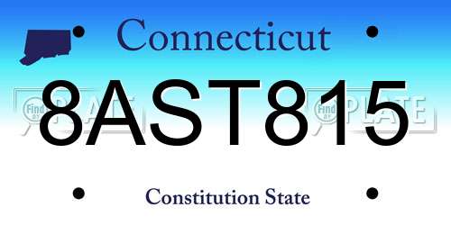8AST815 Connecticut License Plate