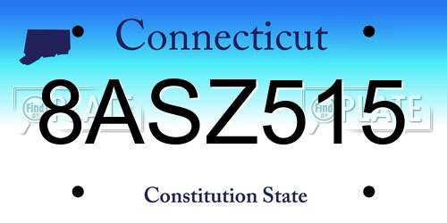 8ASZ515 Connecticut License Plate
