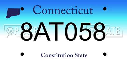 8AT058 Connecticut License Plate
