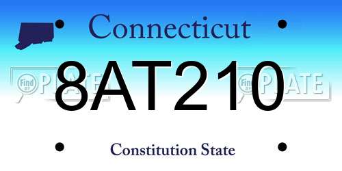 8AT210 Connecticut License Plate