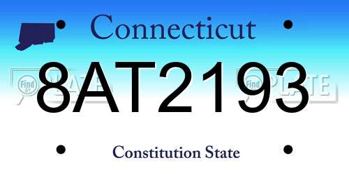8AT2193 Connecticut License Plate