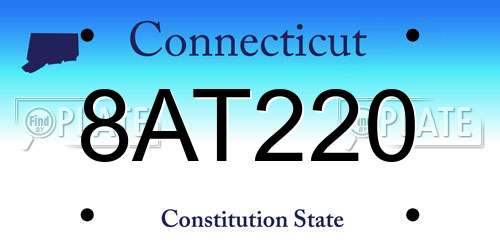 8AT220 Connecticut License Plate