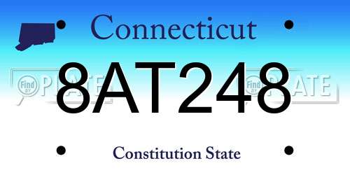 8AT248 Connecticut License Plate