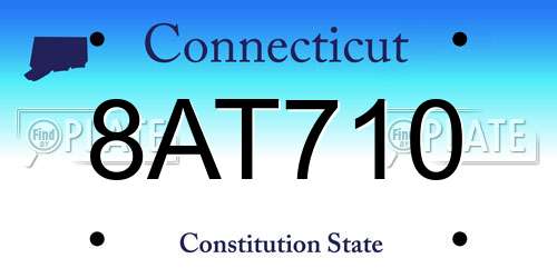 8AT710 Connecticut License Plate